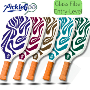 14mm fiberglass | PickleGoo entry-level sport | Fiberglass polymer honeycomb structure Pickleball paddle | Beginner art retro wave design