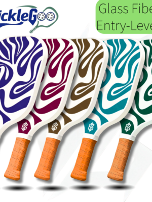 14mm fiberglass | PickleGoo entry-level sport | Fiberglass polymer honeycomb structure Pickleball paddle | Beginner art retro wave design